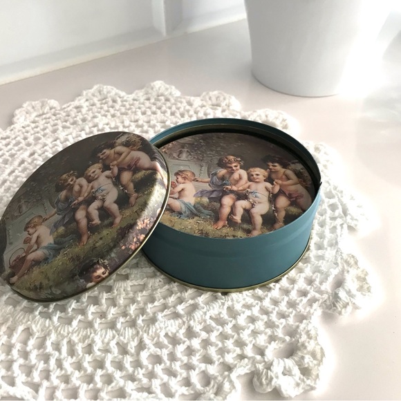 Coasters (6) in a blue box pattern littles angels - Picture 2 of 3